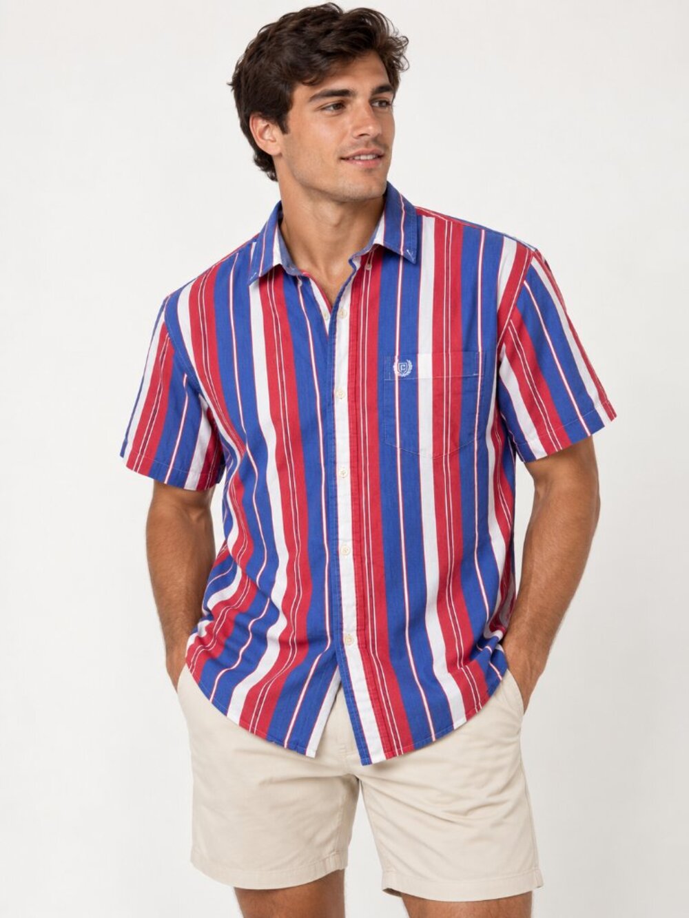 2/$30 Chaps by Ralph Lauren Stripe Short-Sleeve Button-Down Shirt